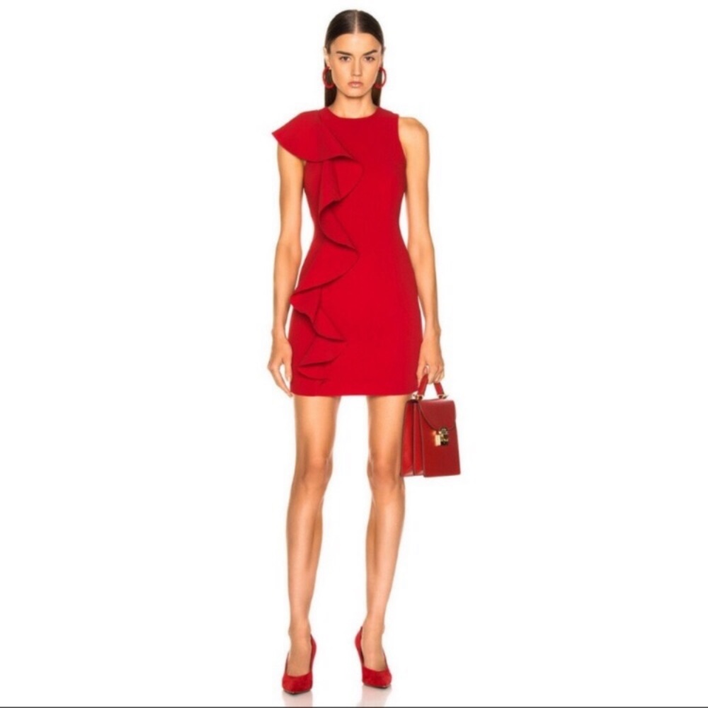 NWT Authentic Cinq a Sept Kimberlin Red Ruffle Dress